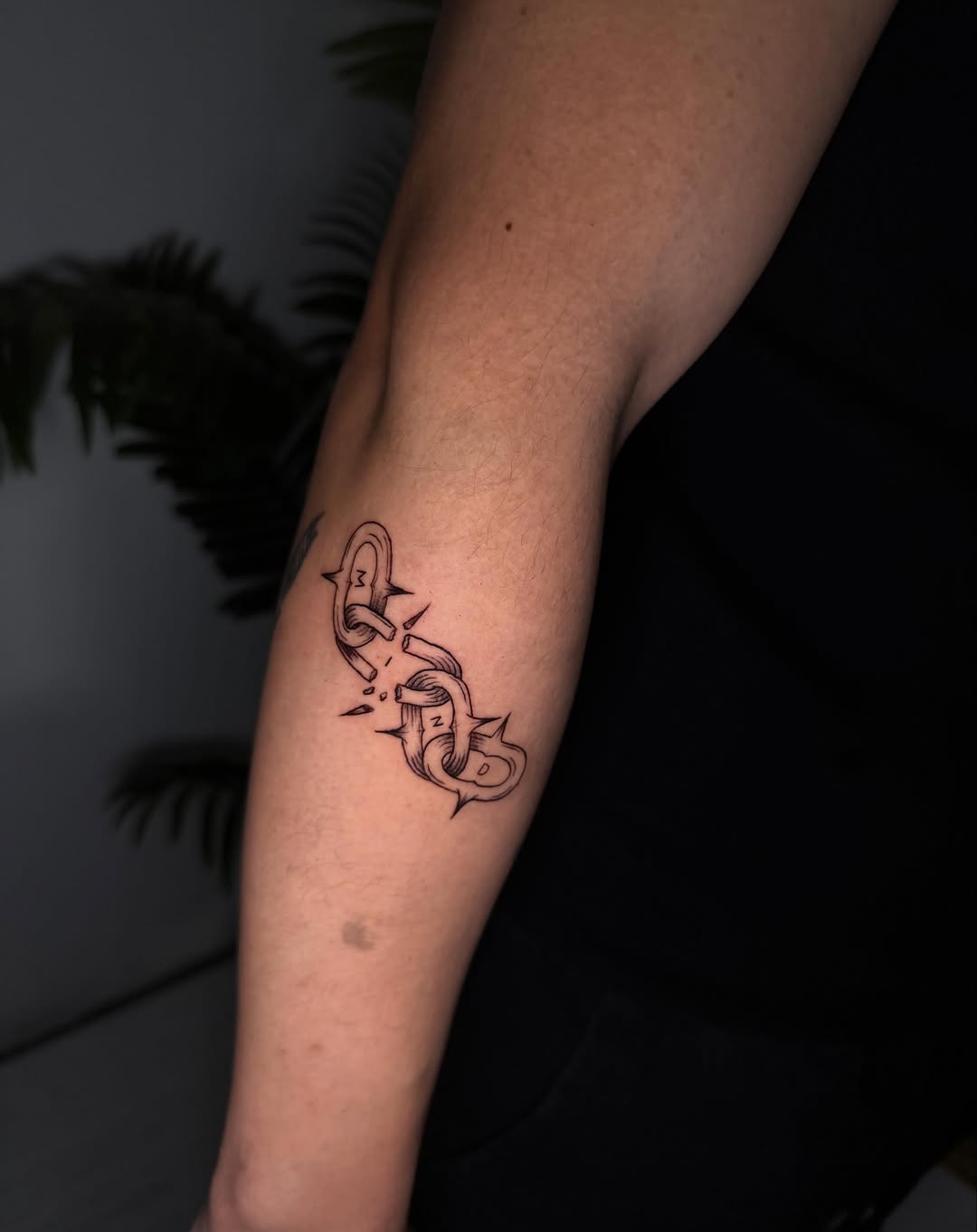 Tatuaje fine line de imanes con sombreado